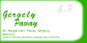 gergely pavay business card